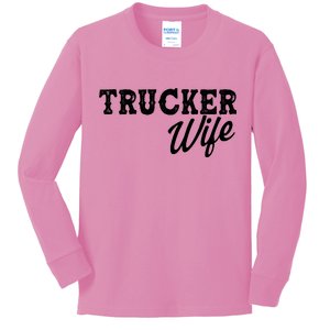 Support Trucker WIfe Kids Long Sleeve Shirt