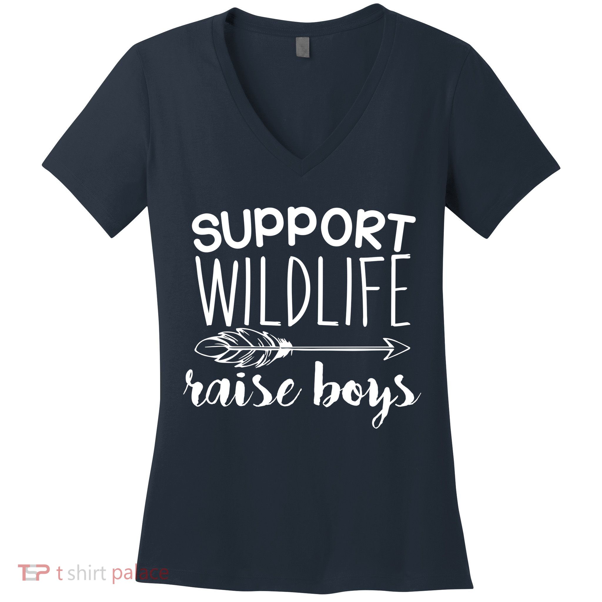 Support Wildlife Arrow Raise Boys Women's V-Neck T-Shirt