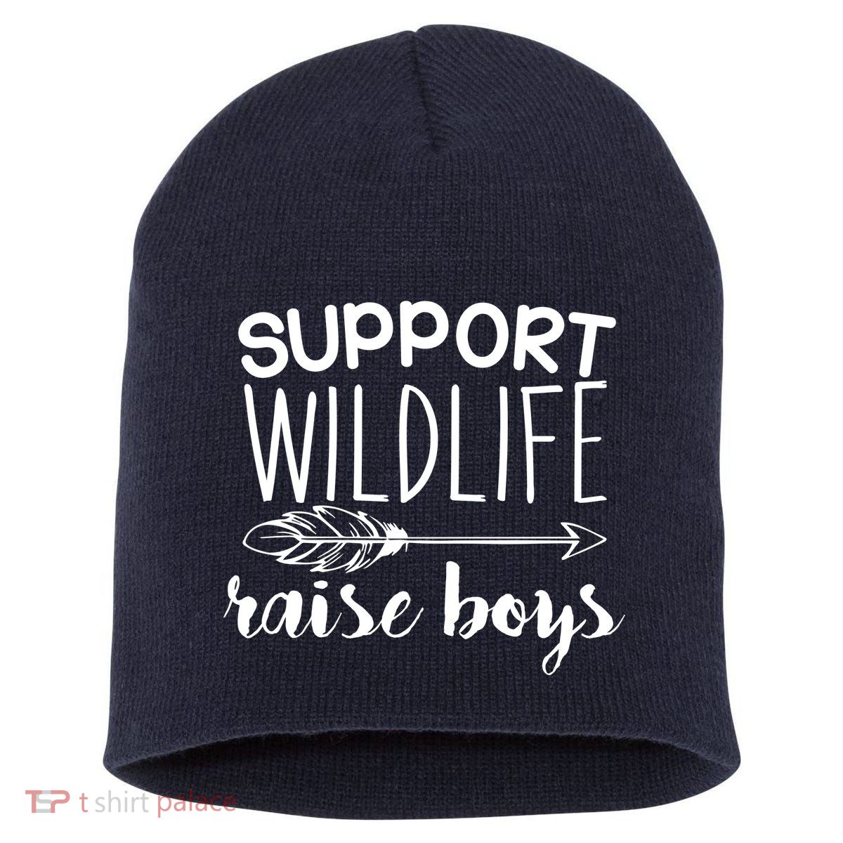 Support Wildlife Arrow Raise Boys Short Acrylic Beanie