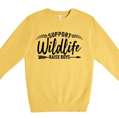 Support Wildlife Raise Boy Parents Premium Crewneck Sweatshirt