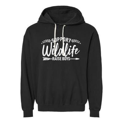 Support Wildlife Raise Boy Parents Garment-Dyed Fleece Hoodie