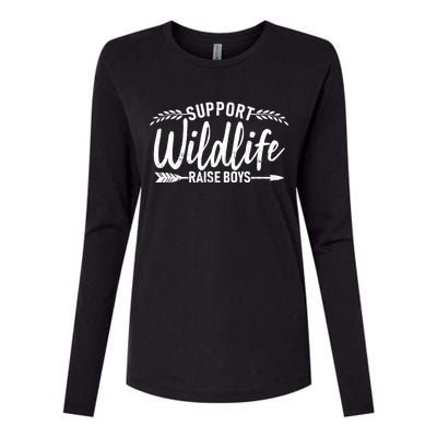 Support Wildlife Raise Boy Parents Womens Cotton Relaxed Long Sleeve T-Shirt