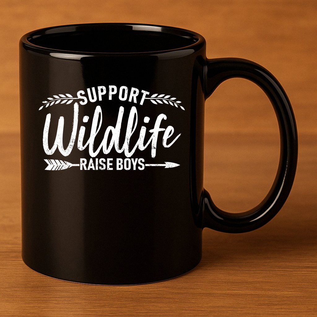 Support Wildlife Raise Boy Parents 11oz C Handle Ceramic Mug