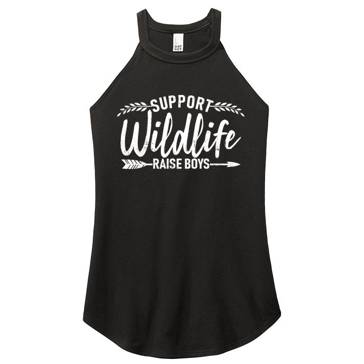 Support Wildlife Raise Boy Parents Women's Perfect Tri Rocker Tank