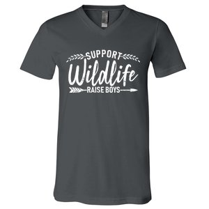 Support Wildlife Raise Boy Parents V-Neck T-Shirt