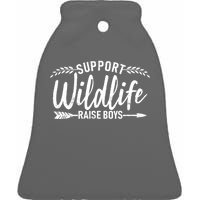 Support Wildlife Raise Boy Parents Ceramic Bell Ornament