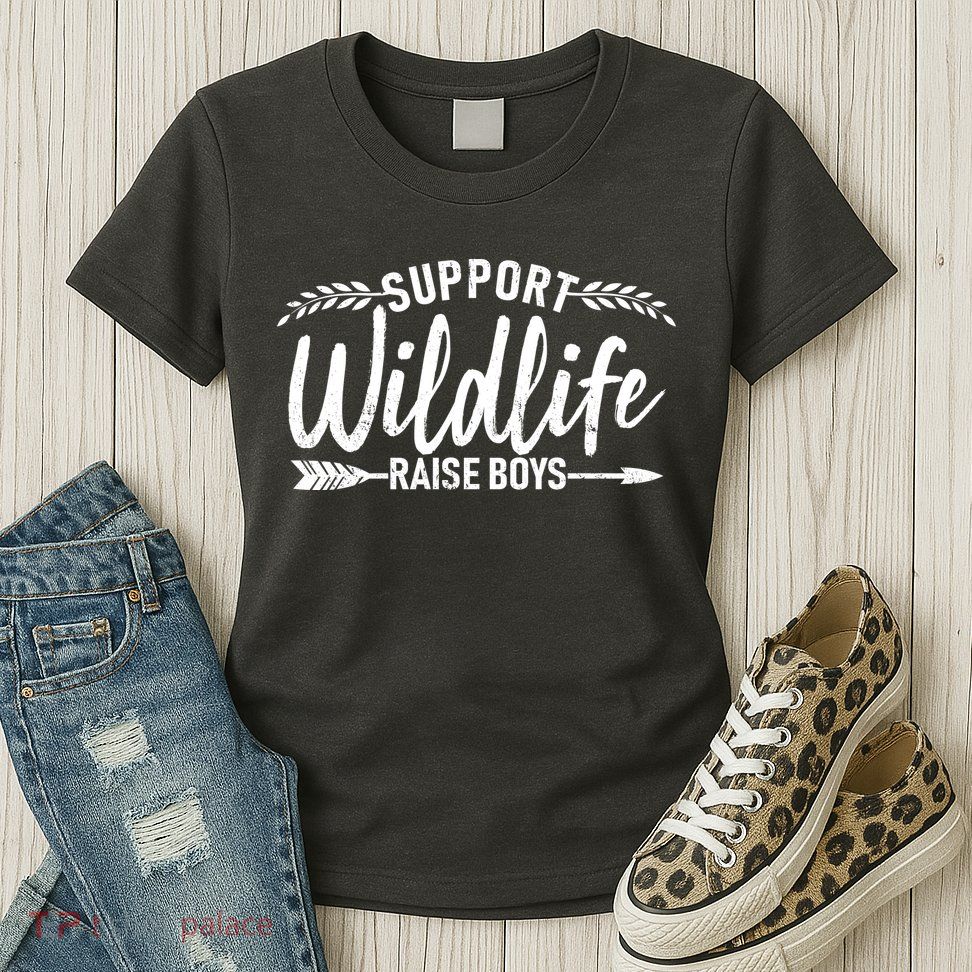 Support Wildlife Raise Boy Parents Womens T-Shirt