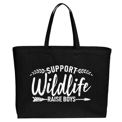 Support Wildlife Raise Boy Parents Cotton Canvas Jumbo Tote