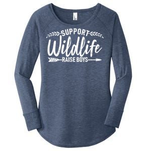 Support Wildlife Raise Boy Parents Women's Perfect Tri Tunic Long Sleeve Shirt