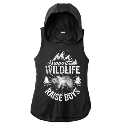 Support Wildlife Raise Boys Ladies PosiCharge Tri-Blend Wicking Draft Hoodie Tank