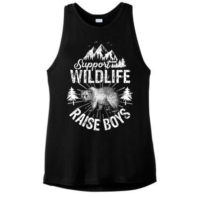 Support Wildlife Raise Boys Ladies PosiCharge Tri-Blend Wicking Tank