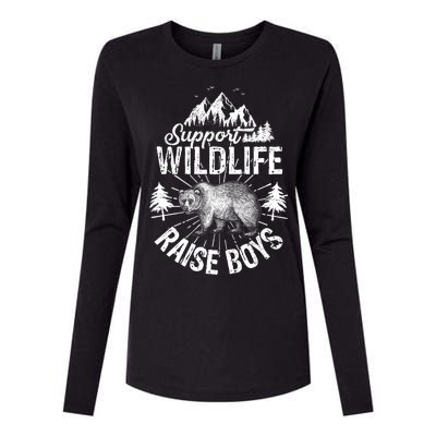 Support Wildlife Raise Boys Womens Cotton Relaxed Long Sleeve T-Shirt