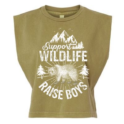 Support Wildlife Raise Boys Garment-Dyed Women's Muscle Tee