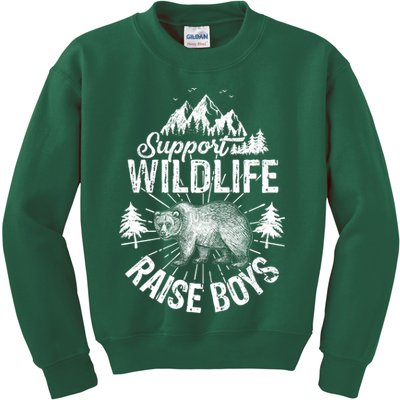 Support Wildlife Raise Boys Kids Sweatshirt