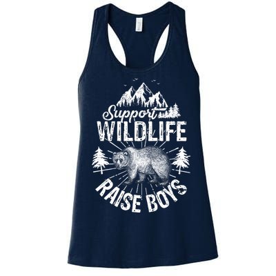 Support Wildlife Raise Boys Women's Racerback Tank