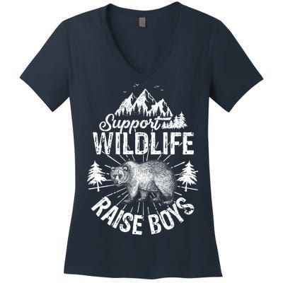 Support Wildlife Raise Boys Women's V-Neck T-Shirt