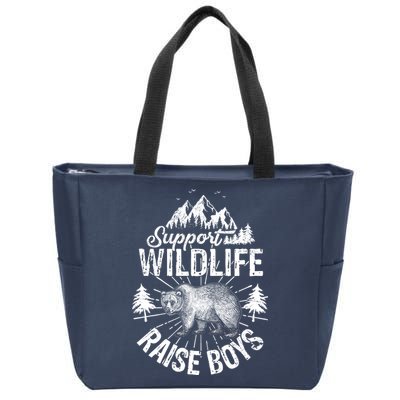 Support Wildlife Raise Boys Zip Tote Bag