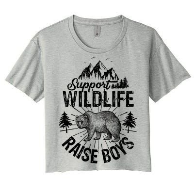 Support Wildlife Raise Boys Women's Crop Top Tee