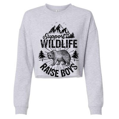 Support Wildlife Raise Boys Cropped Pullover Crew