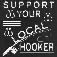 Support Your Local Hooker Funny Fishing 11oz C Handle Ceramic Mug