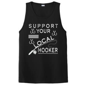 Support Your Local Hooker Funny Fishing PosiCharge Competitor Tank