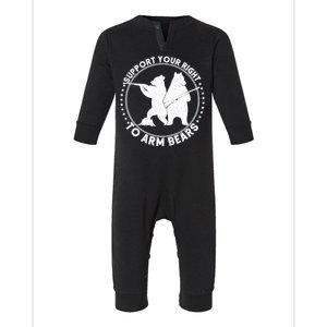 Support Your Right To Arm Bears Infant Fleece One Piece