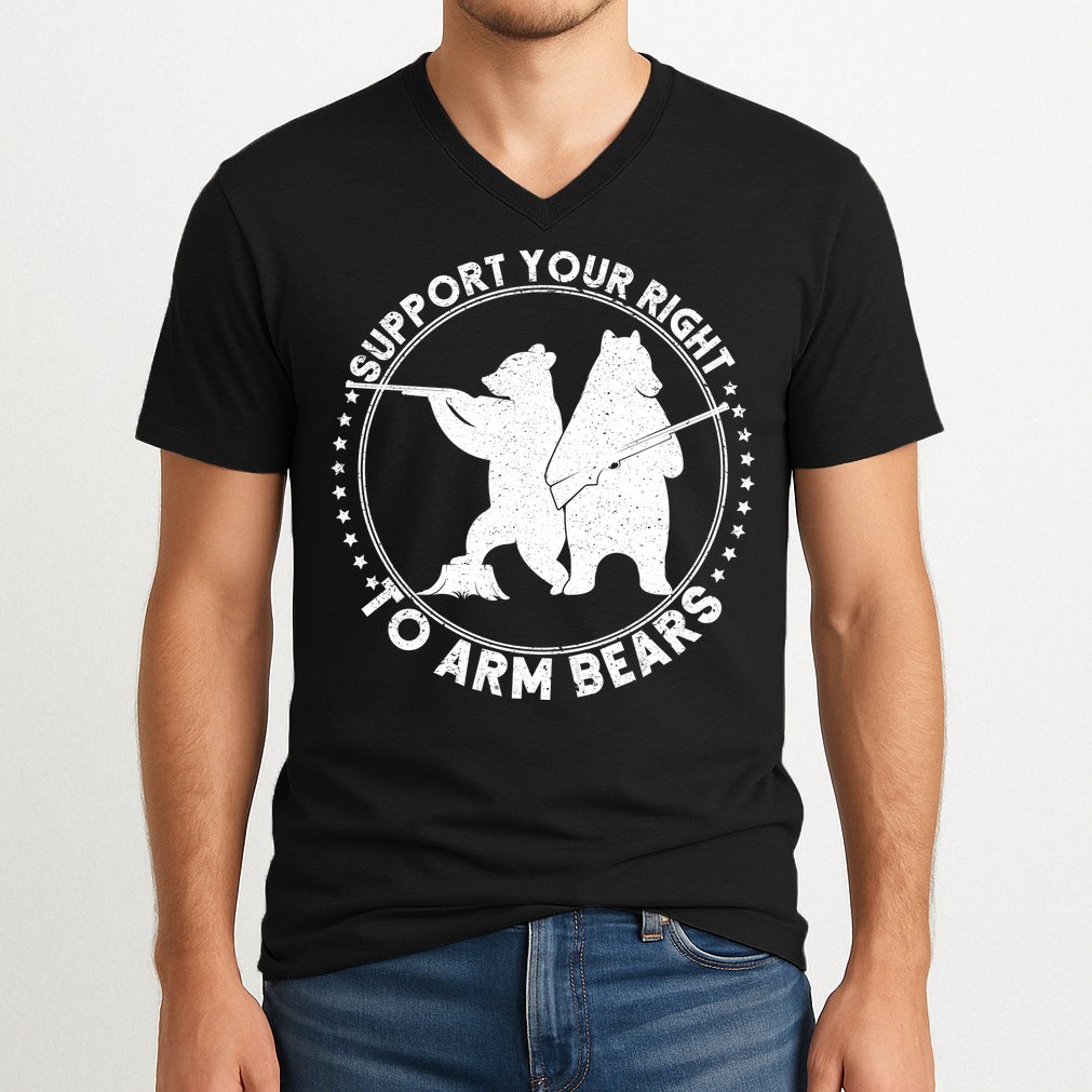 Support Your Right To Arm Bears V-Neck T-Shirt