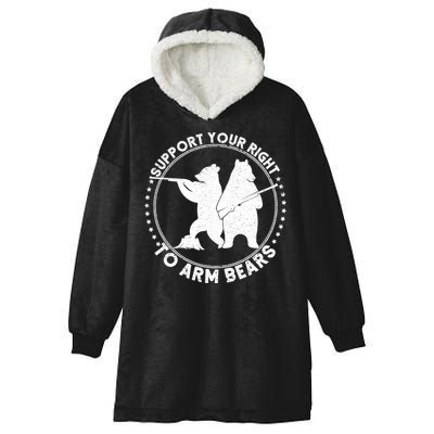 Support Your Right To Arm Bears Hooded Wearable Blanket