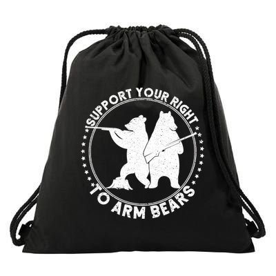 Support Your Right To Arm Bears Drawstring Bag