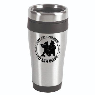 Support Your Right To Arm Bears 16oz Travel Tumbler
