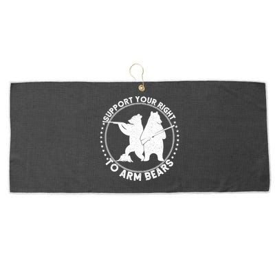 Support Your Right To Arm Bears Large Microfiber Waffle Golf Towel
