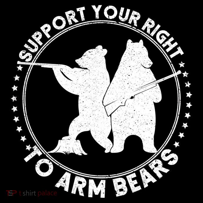 Support Your Right To Arm Bears Pom Pom 12in Knit Beanie