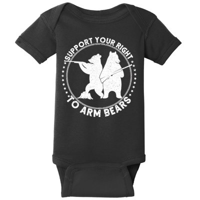 Support Your Right To Arm Bears Baby Bodysuit