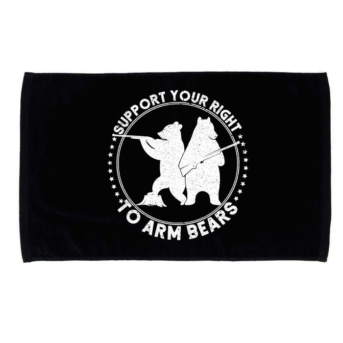 Support Your Right To Arm Bears Microfiber Hand Towel