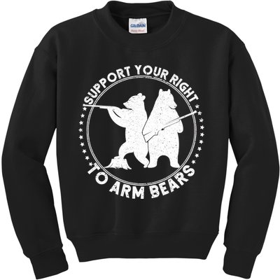 Support Your Right To Arm Bears Kids Sweatshirt