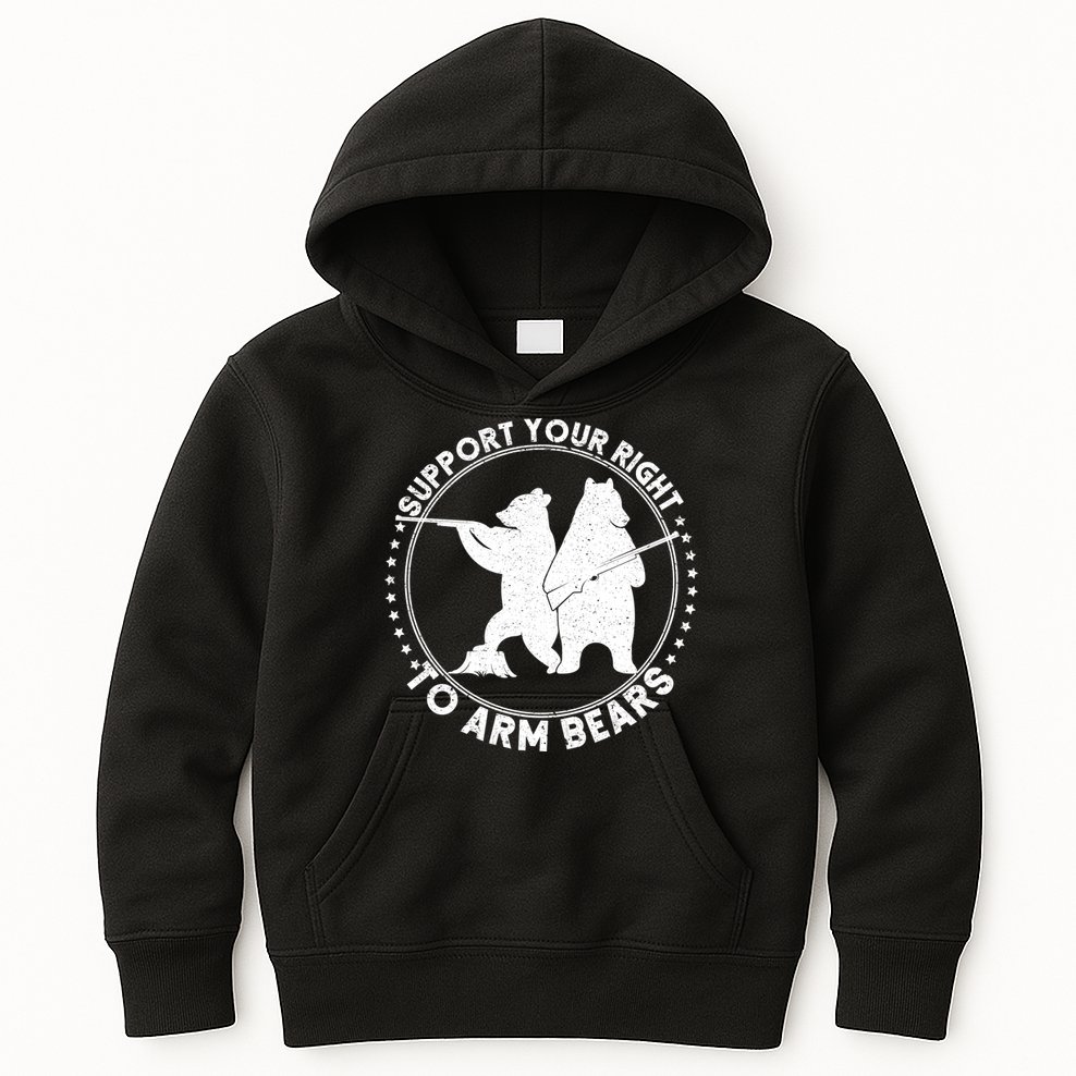 Support Your Right To Arm Bears Kids Hoodie