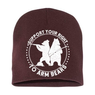 Support Your Right To Arm Bears Short Acrylic Beanie
