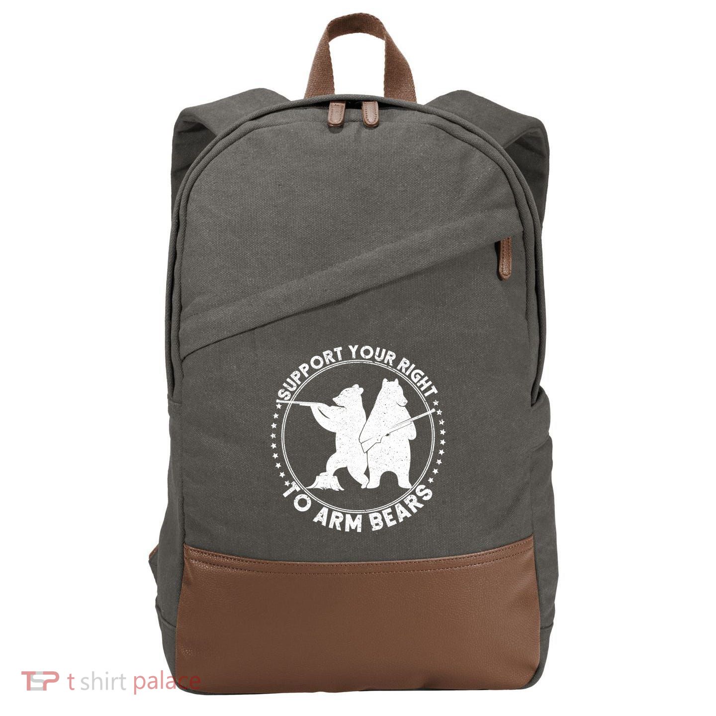 Support Your Right To Arm Bears Cotton Canvas Backpack