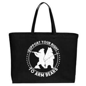 Support Your Right To Arm Bears Cotton Canvas Jumbo Tote