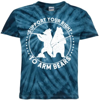 Support Your Right To Arm Bears Kids Tie-Dye T-Shirt