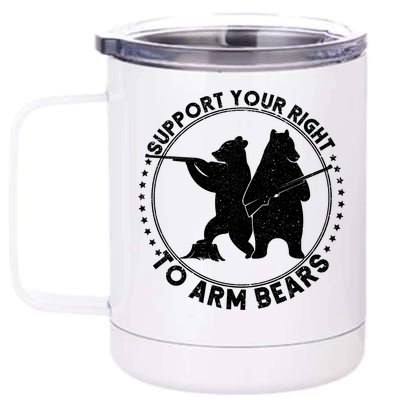 Support Your Right To Arm Bears 12 oz Stainless Steel Tumbler Cup