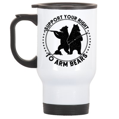 Support Your Right To Arm Bears Stainless Steel Travel Mug