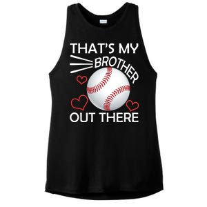 Supportive Baseball Sister That's My Brother Out There Ladies PosiCharge Tri-Blend Wicking Tank