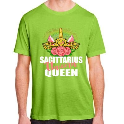 Sagittarius Unicorn Queen Zodiac Sign With Crown Gift Adult ChromaSoft Performance T-Shirt