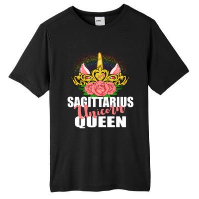 Sagittarius Unicorn Queen Zodiac Sign With Crown Gift Tall Fusion ChromaSoft Performance T-Shirt