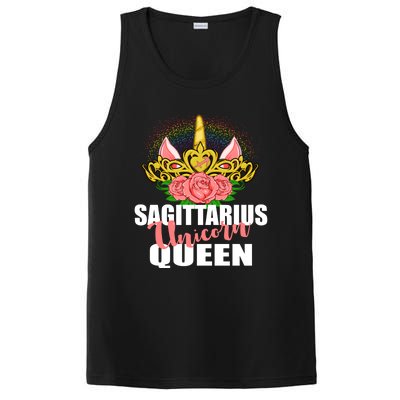 Sagittarius Unicorn Queen Zodiac Sign With Crown Gift PosiCharge Competitor Tank