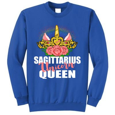 Sagittarius Unicorn Queen Zodiac Sign With Crown Gift Sweatshirt