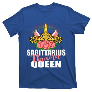 Sagittarius Unicorn Queen Zodiac Sign With Crown Gift T-Shirt