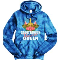 Sagittarius Unicorn Queen Zodiac Sign With Crown Gift Tie Dye Hoodie