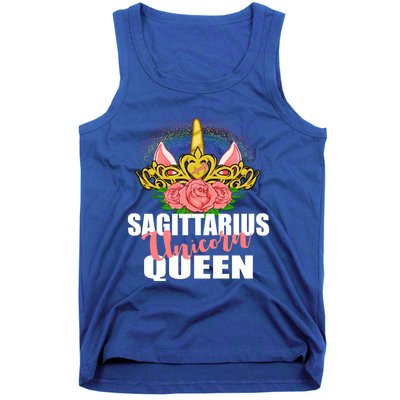 Sagittarius Unicorn Queen Zodiac Sign With Crown Gift Tank Top